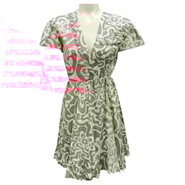Autre Marque-Vivetta Pink / White 2021 Stampa Fondo Fuxia Wrap Dress-Pink