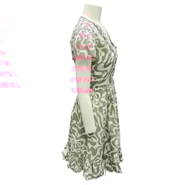 Autre Marque-Vivetta Pink / White 2021 Stampa Fondo Fuxia Wrap Dress-Pink