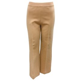 High Sport Beige Kick Cropped Stretch-cotton Flared Pants Beige
