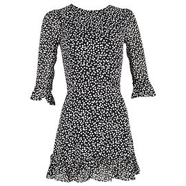 Robe Mini à Pois Doutzen de Reformation en Viscose Noire Noir