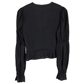 Meadowlark-Bluse von Reformation aus schwarzer Baumwolle Schwarz