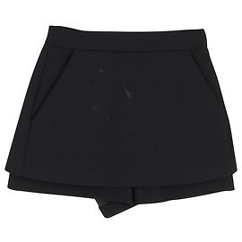 Maje Trompe L'oeil Shorts aus schwarzer Viskose Schwarz