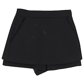 Maje-Maje Trompe L'oeil Shorts in Black Viscose-Black