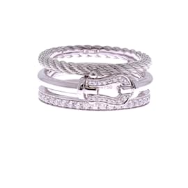 Fred-Bague "Force 10 Rise" en or blanc et diamants-Silvery