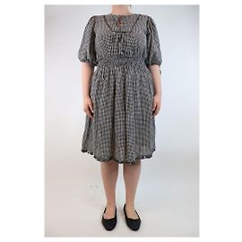 Zimmermann Schwarzes Gingham-Midikleid - Größe UK 12 Schwarz