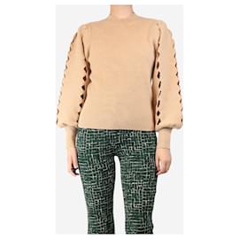Chloé-Light camel cut out sleeve knit jumper - size M-Other