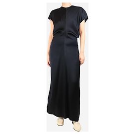 Totême Robe maxi en satin noir Toteme à taille slouch - taille UK 12 Autre