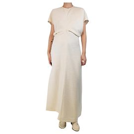 Totême Robe maxi froissée taille basse écrue - taille UK 12 Écru