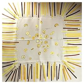 Hermès-Hermes Silk Scarf Muffler TO YOUR PENCILS-Beige