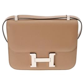 Hermès-Sac à épaule Hermes Constance 24 Miroir Chai U Stamp-Blanc