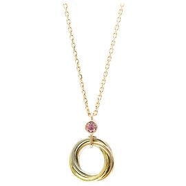Collar Cartier Baby Trinity de zafiro rosa Dorado