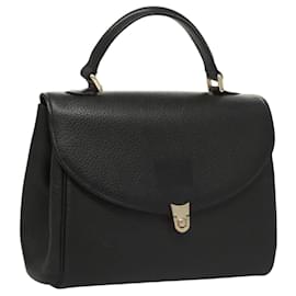 Autre Marque-Burberrys Hand Bag Leather Black Gold Auth ep8841-Black,Golden