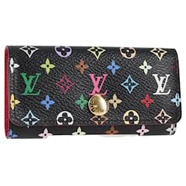 Louis Vuitton-LOUIS VUITTON Multicolor Multicles 4 Key Case Black M93732 LV Auth yk18052A-Black
