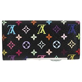 Louis Vuitton-LOUIS VUITTON Multicolor Multicles 4 Key Case Black M93732 LV Auth yk18052A-Black