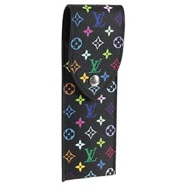 LOUIS VUITTON Monogramma Multicolore LVxTM Astuccio per Penna Nero GI1312 LV Auth 117816SM Nero