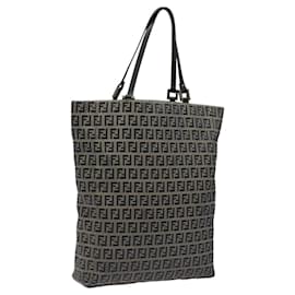 Fendi-Sac à main en toile Zucchino FENDI bleu marine Auth 121908-Bleu Marine