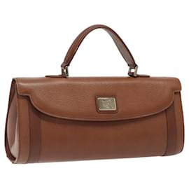 Autre Marque-Burberrys Hand Bag Leather Brown Gold Auth BA1617-Brown,Golden