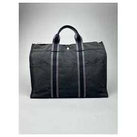 Hermès-Sacs à main HERMES T. Coton-Noir