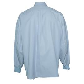 Alexander Mcqueen-Alexander McQueen, Light blue shirt jacket with zipper-Blue