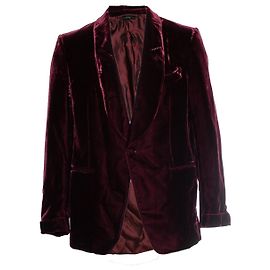 Veste de smoking en velours bordeaux Shelton de Tom Ford Rouge