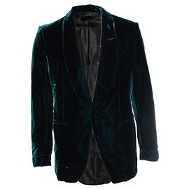 Shelton Green Samt Smokingjacke von Tom Ford Grün