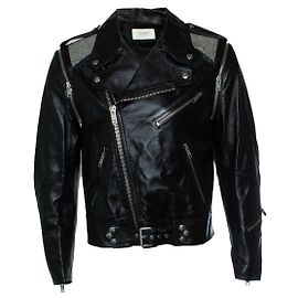 Céline, Lederjacke mit Metallnetz Schwarz