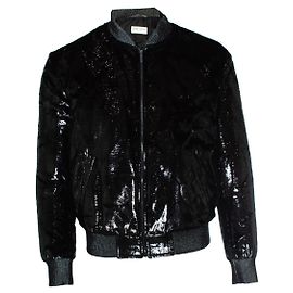 Saint Laurent, 2017 black metallic silk bomber jacket Black
