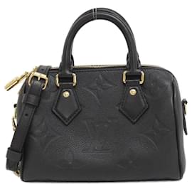 Louis Vuitton-Louis Vuitton Monogram Empreinte Speedy Bandouliere Boston Bag-Black