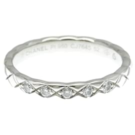 Chanel-Chanel Coco Crush Ring 5P Diamond in Platinum-Silvery