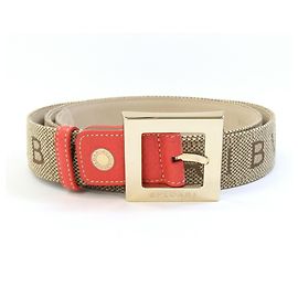 Bulgari Cinto de lona e couro bege Bvlgari Bege