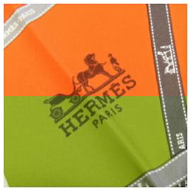 Hermès-Hermes Orange Silk Scarf-Orange
