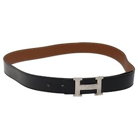 Hermès Cintura in pelle HERMES Constance 42,5"" nera Auth am8220 Nero