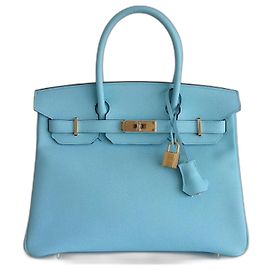 Hermès Borsa Hermes Birkin 30 blu atoll Blu