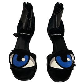 Pierre Hardy Black Leather Sandals Size 38 Black