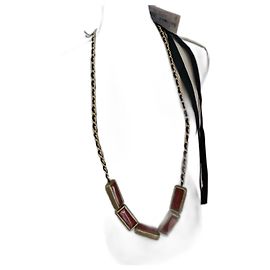 Sautoir Marni rouge & doré – Neuf, modèle original Noir Rouge Doré