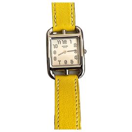 Montre Hermès Cape Cod Acier Bracelet Jaune Naples Autre