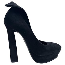 Bottega Veneta Suede Heels Black Black
