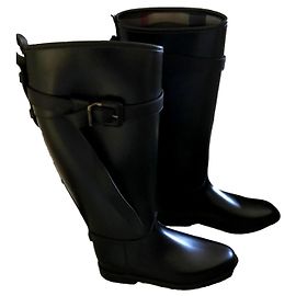 Botas de chuva Burberry de borracha pretas Preto