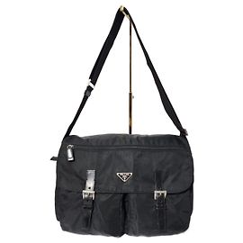 Borsa a tracolla in nylon Tessuto di PRADA nera Nero