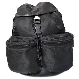 Prada Saffiano-Trimmed Tessuto Backpack Black Black
