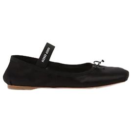 miu miu Bailarinas de Satén Negro Negro