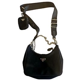 Prada Re-edition 2005 Black Linen Handbag Black
