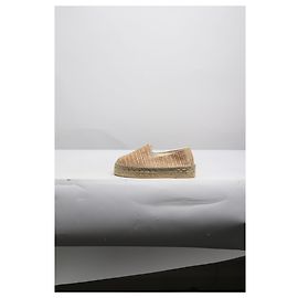 Manebi Neutral raffia platform espadrilles - size EU 38 Other
