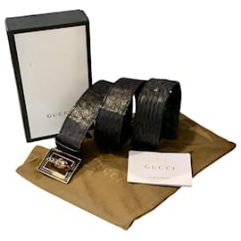 Gucci-cinto de avestruz GUCCI-Preto
