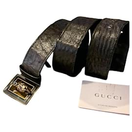 Gucci-cinto de avestruz GUCCI-Preto