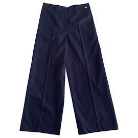 Chanel Navy Blue Cotton Pants Navy blue