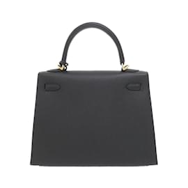 Hermès-Sac à main Hermes Kelly 25 cm-Noir