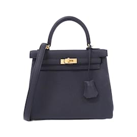 Hermès-Sac à main Hermes Kelly 25 cm-Noir
