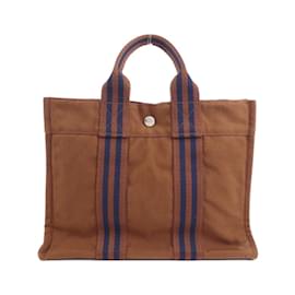 Hermès-Sac à main Hermes Fourre Tout PM-Marron