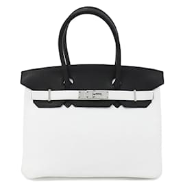 Hermès-Hermès Birkin Retourne 30 en Clemence bicolore blanc-Autre